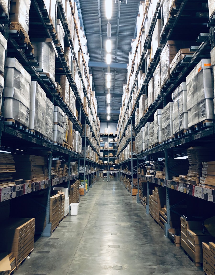 Warehouse racking with stock